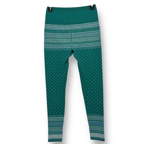 Fabletics High Waisted Seamless Fair Isle Legging Womens Sz Large Green - Picture 1 of 4